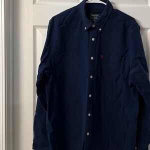 Men's Navy Blue Button-Down Shirt